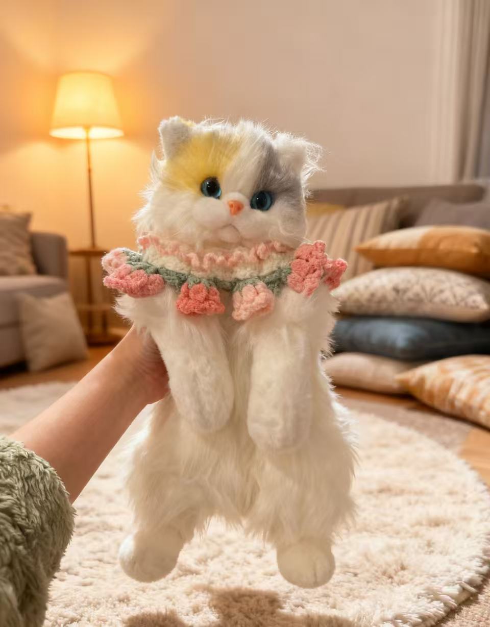 Handmade Realistic Cat Plush Backpack