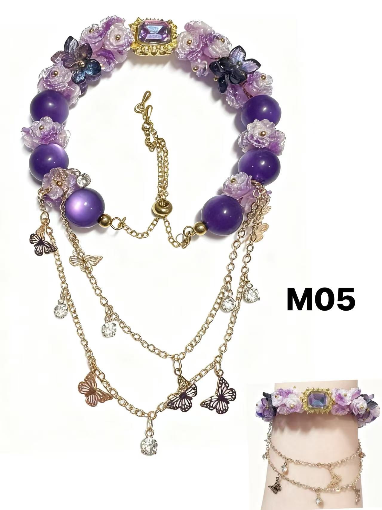 Midnight Rose Series Handmade Bracelet – Pink & Purple Options