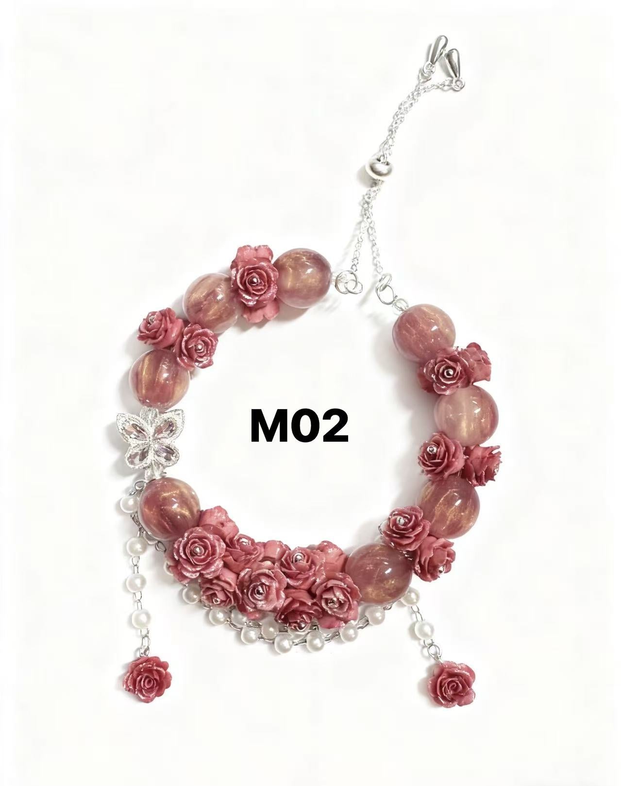 Midnight Rose Series Handmade Bracelet – Pink & Purple Options