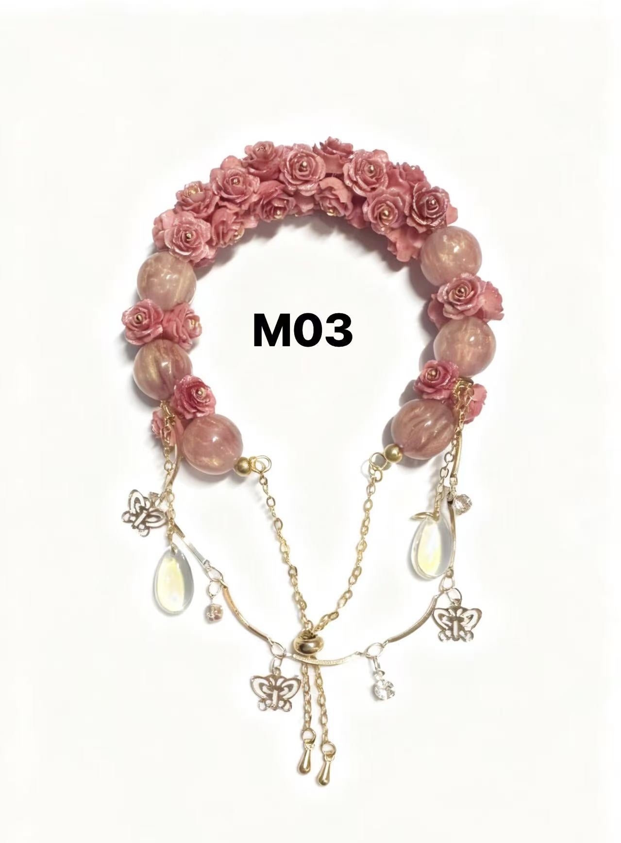 Midnight Rose Series Handmade Bracelet – Pink & Purple Options