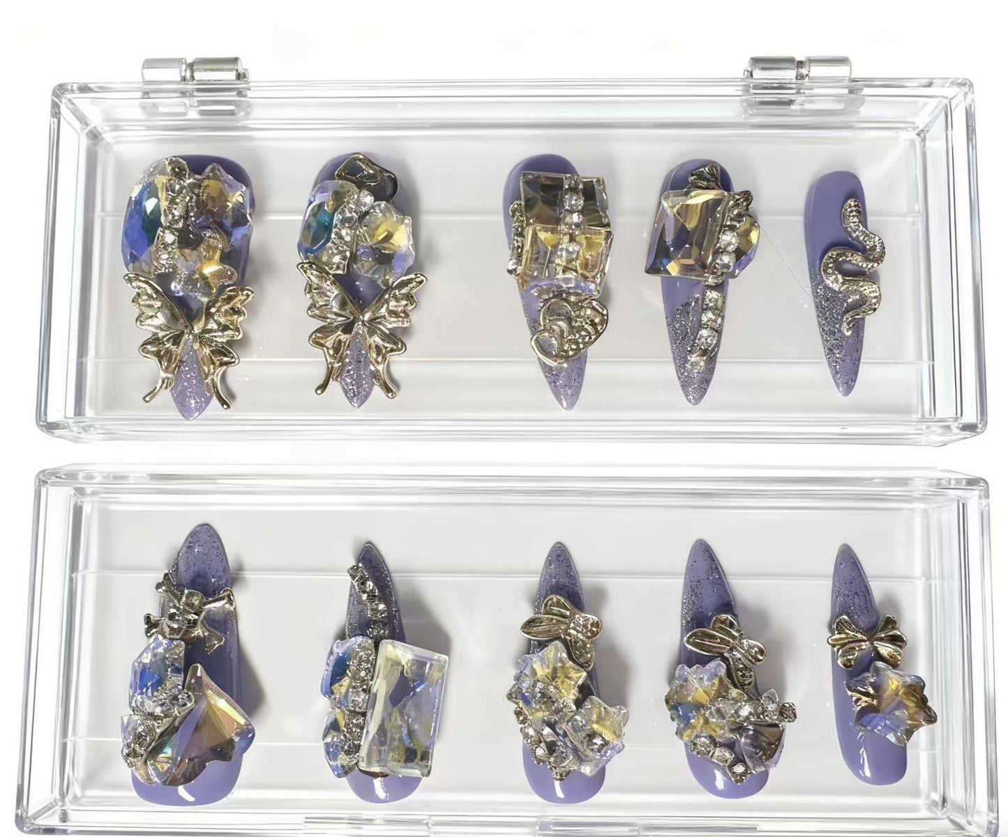 Enchanted Amethyst Glam Nails
