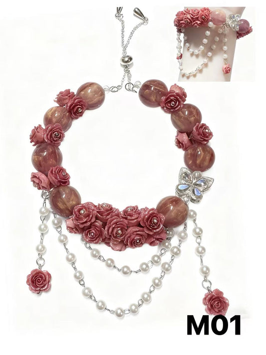 Midnight Rose Series Handmade Bracelet – Pink & Purple Options