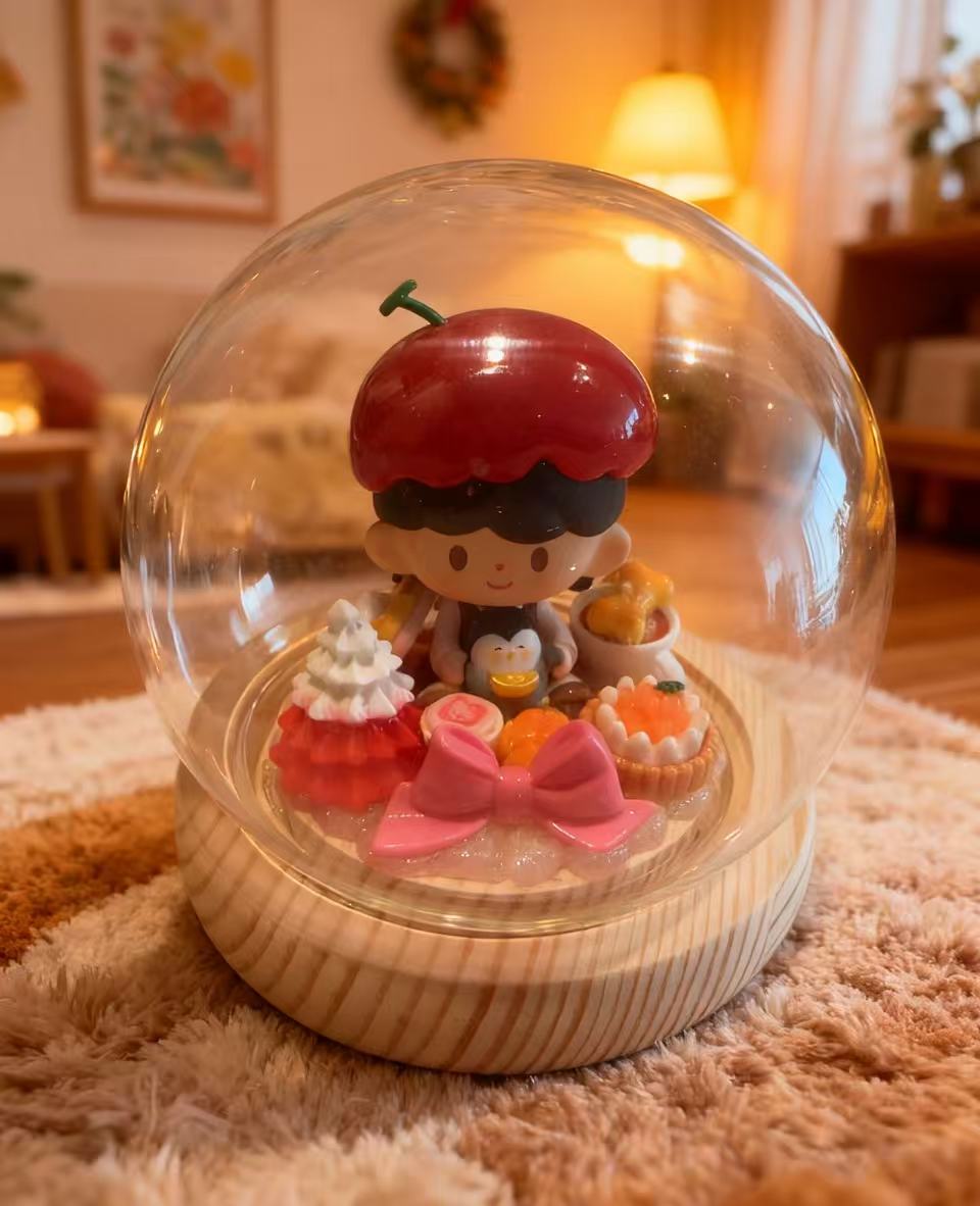 Cream-art Crystal Globe Night Ligh